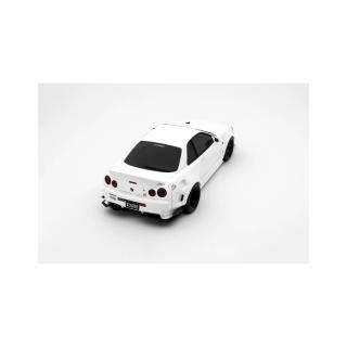 NISSAN SKYLINE GT-R (BNR34) BY KRC PEARL WHITE QX1 2019 OttO mobile 1:18 Resinemodell (Türen, Motorhaube... nicht zu öffnen!)